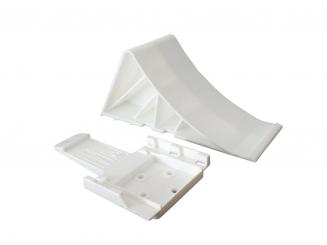 LAS Unterlegkeil mit Halter, weiß aus Kunststoff 