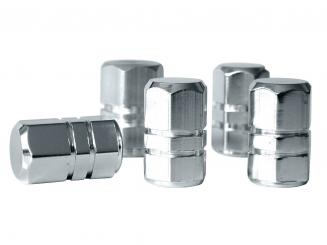 Eufab Ventilkappen 5-teilig, 6-Kant-Design Chrom 