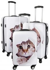 Die Koffermarke Polycarbonat-Kofferset 3-teilig Katze 