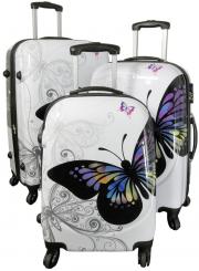 Die Koffermarke Polycarbonat-Kofferset 3-teilig Butterfly 