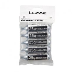 Lezyne CO2 Kartusche (5 Stück) silber weiße Aufklebern 25g 