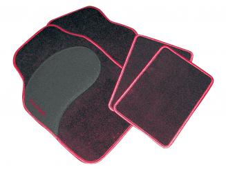 Eufab Autoteppich-Set Diamant schwarz-rot 