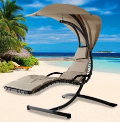 Design-Hängeliege Hawaii, Beige Sonnenliege 