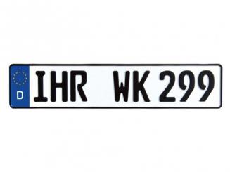 KFZ Kennzeichen für  träger, Schilder, Parkplätze 