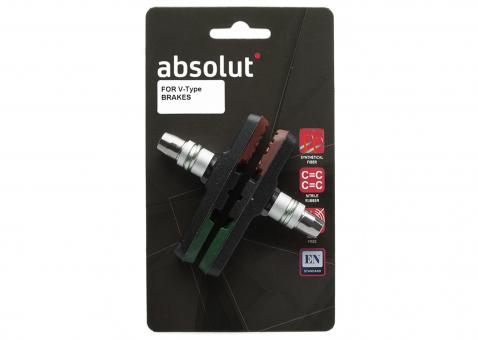 absolut Bremsbelag für V-Brakes dreifarbig 