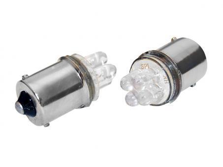 EUFAB LED-Glühlampe BA15S rot 4 LED's, 2 Stk Blister 