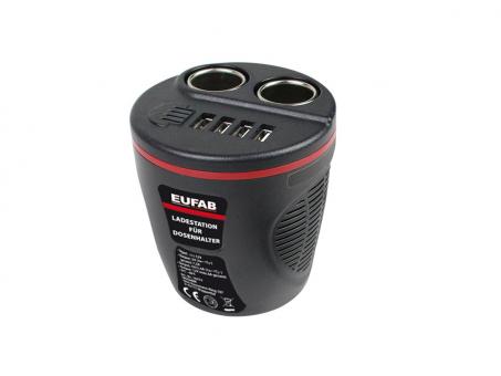 EUFAB 12V Ladestation für Dosenhalter 