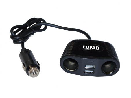 Eufab KFZ-Steckdose 4 in 1 schwarz 