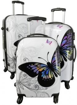 Die Koffermarke Polycarbonat-Kofferset 3-teilig Butterfly 