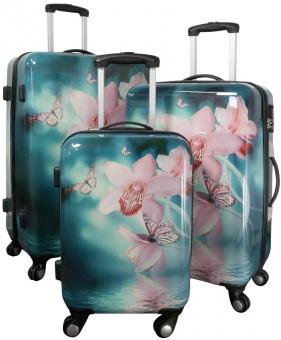 Die Koffermarke Polycarbonat-Kofferset 3-teilig Orchidee 