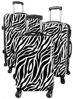 Die Koffermarke Polycarbonat-Kofferset 3-teilig Zebra weiß 