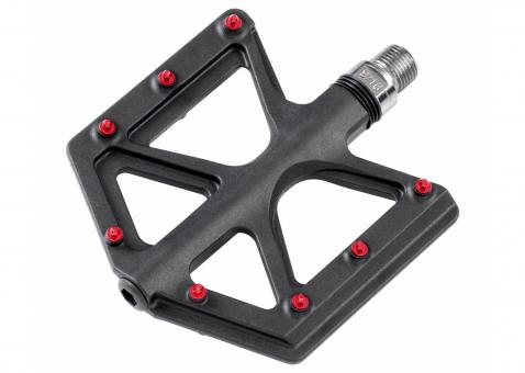 absolut Pedale D213 Plattformpedale Carbon-Fiber - schwarz/rot Fahrradpedale 