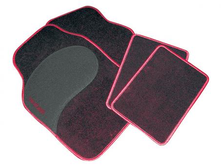 Eufab Autoteppich-Set Diamant schwarz-rot 
