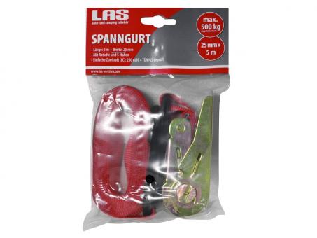 LAS Spanngurt rot mit Ratsche 