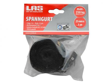 LAS Spanngurt mit Klemmverschluss 3,0m x 25mm 