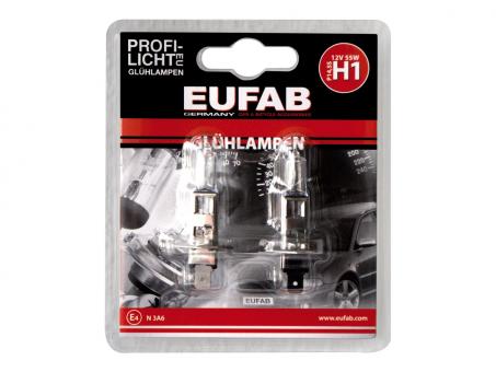 Eufab Halogen-Autolampe H1 2er- , 55 Watt fürs 