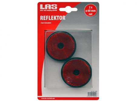 LAS Reflektor, 2 Stck. rot, 60mm rund 