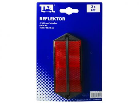 TFA Reflektor, rot, viereckig, 2 Stck. 103x40mm 