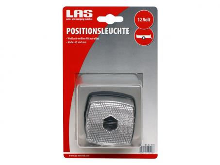 LAS Positionsleuchte weiß, 66x62mm, mit Reflektor 
