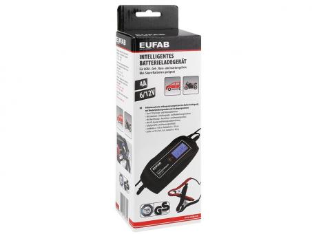 Eufab Intelligentes Batterieladegerät 6/12 V, 4 A 6-stufig 