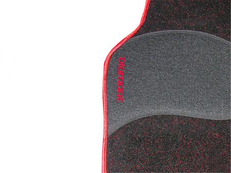 Eufab Autoteppich-Set Diamant schwarz-rot 