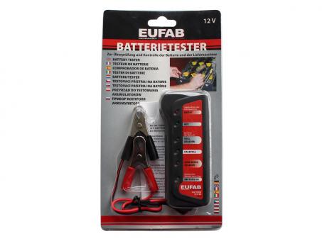 Eufab Batterie Tester für KFZ Batterien und Lichtmaschinen 