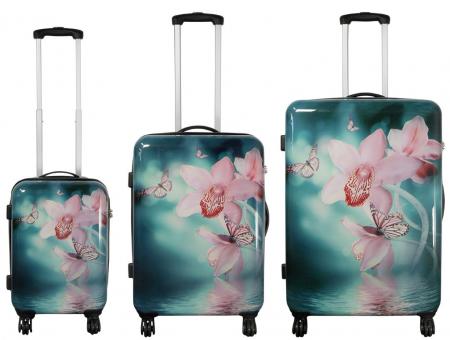 Die Koffermarke Polycarbonat-Kofferset 3-teilig Orchidee 