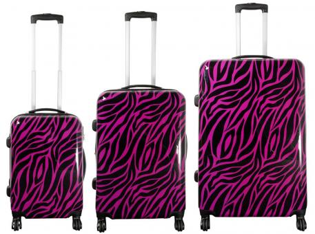 Die Koffermarke Polycarbonat-Kofferset 3-teilig Zebra pink 
