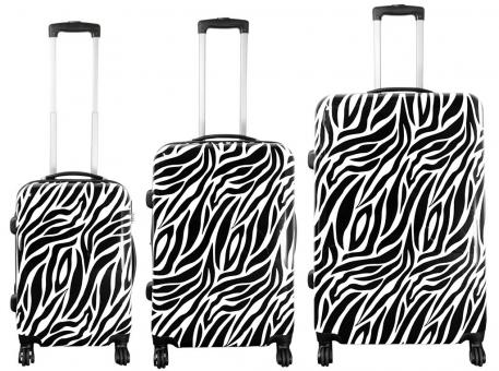 Die Koffermarke Polycarbonat-Kofferset 3-teilig Zebra weiß 