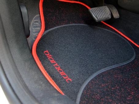 Eufab Autoteppich-Set Diamant schwarz-rot 
