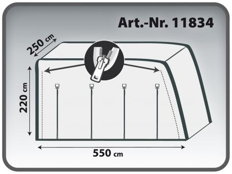 LAS Wohnwagen-Schutzhülle   550 x 250 x 220 cm 