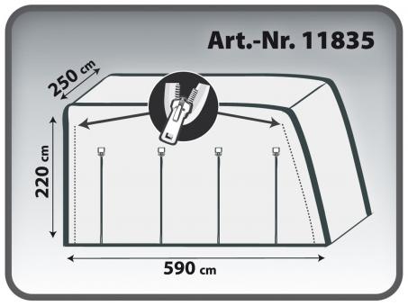 LAS Wohnwagen-Schutzhülle   590 x 250 x 220 cm 