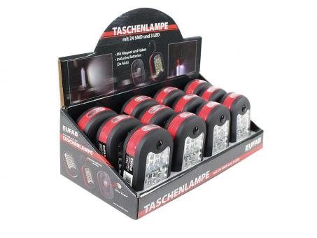 Eufab Taschenlampe mit 24 SMD und 3 LED 