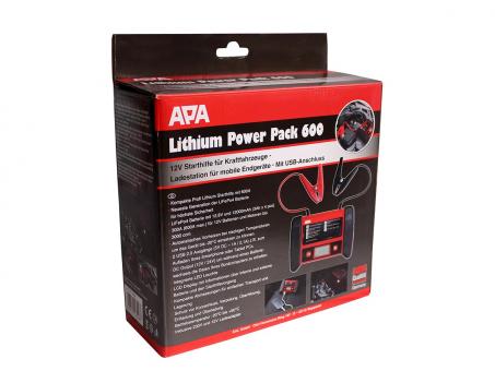 APA Mini Lithium Power Pack 600, mit Starthilfe 